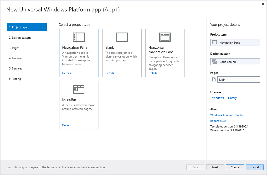 Windows Template Studio Visual Studio Marketplace